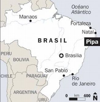 Mapa ubicacion de Pipa en Brasil