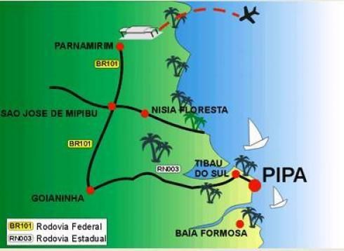 Mapa de Pipa y Tibau do Sul