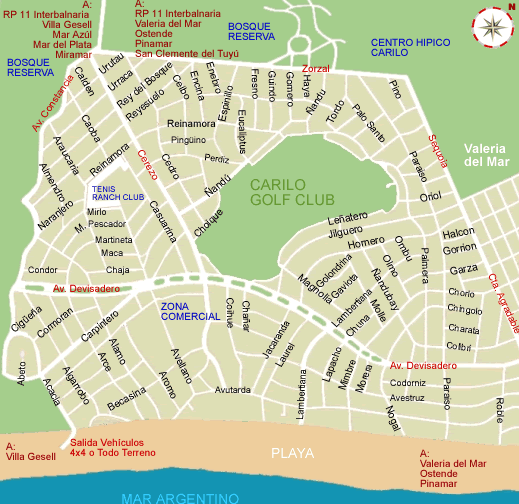 Mapa Calles de Carilo