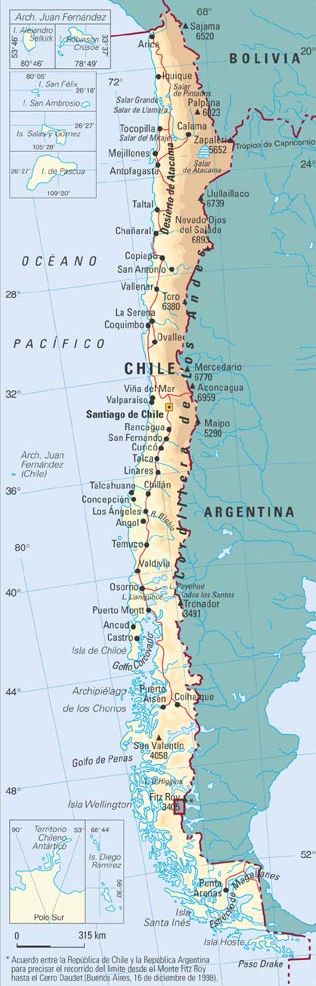 Chile Mapa Rios