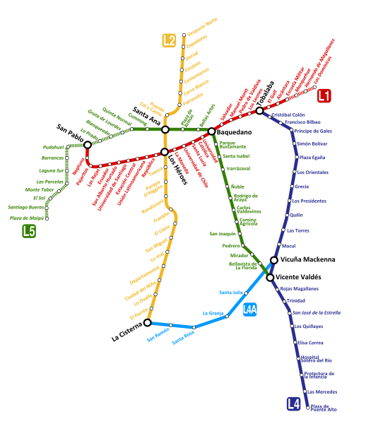 lineas del metro. Bus and metro routes in lineas