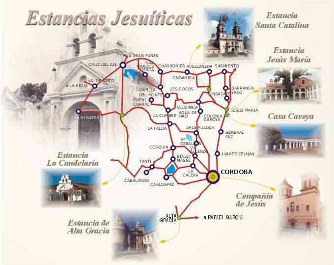 Mapa Estancias Jesuíticas de Córdoba
