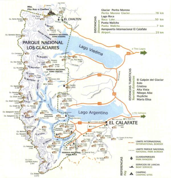Mapa de El Calafate