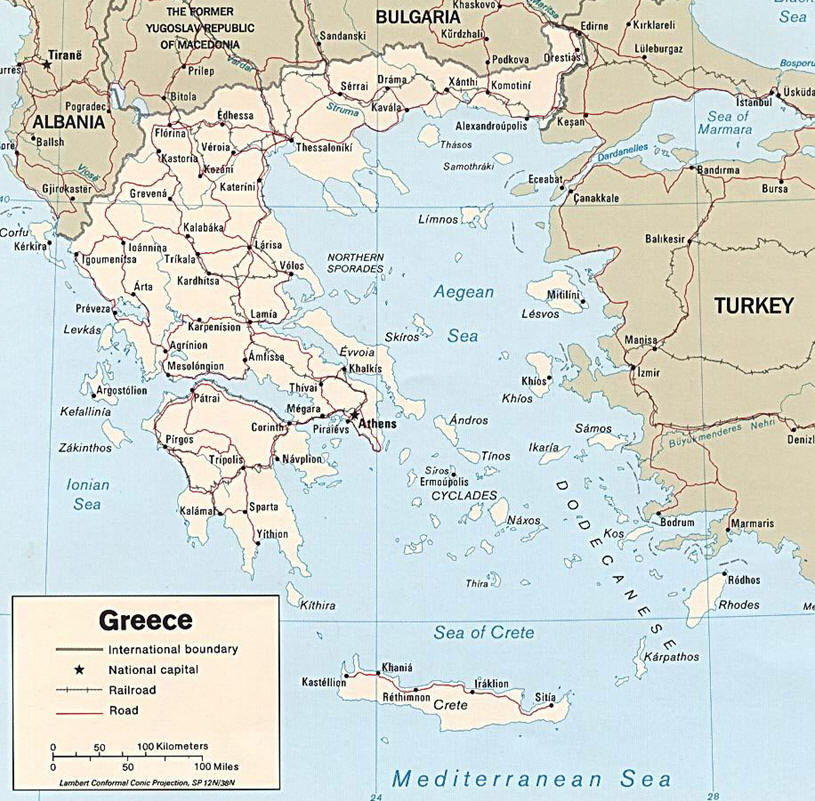 Mapa Político de Grecia