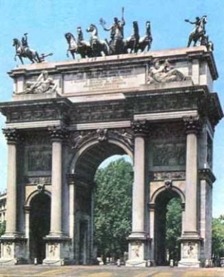 Arco de la Paz (Arco della Pace) en Milan Italia.