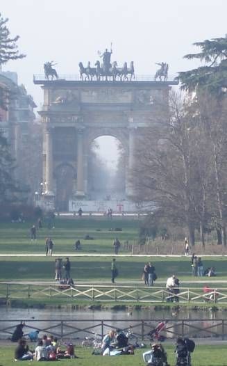 Parco Sempione en Milán, donde está el Arco de la Paz.
