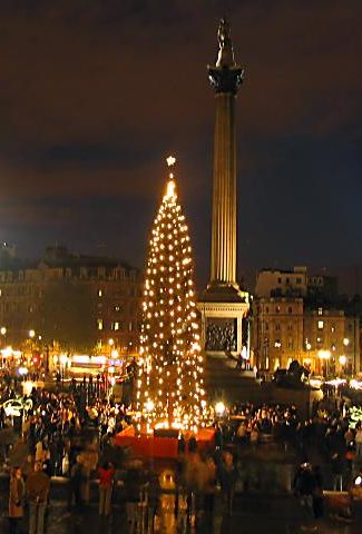 Todos los años se arma el arbol de navidad más grande de la ciudad, junto a Trafalgar Square, mientras que las tiendas comerciales aguardan cedientas las compras de los londinenses.