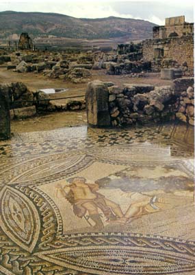 Volubilis, cerca de Meknes: Te sorprenderán los mosaicos de esta ciudad romana y la belleza que la rodea. Es el sitio arqueológico más importante del país.