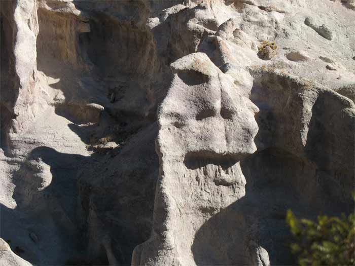 Forma de rostro en el Cañón del Atuel