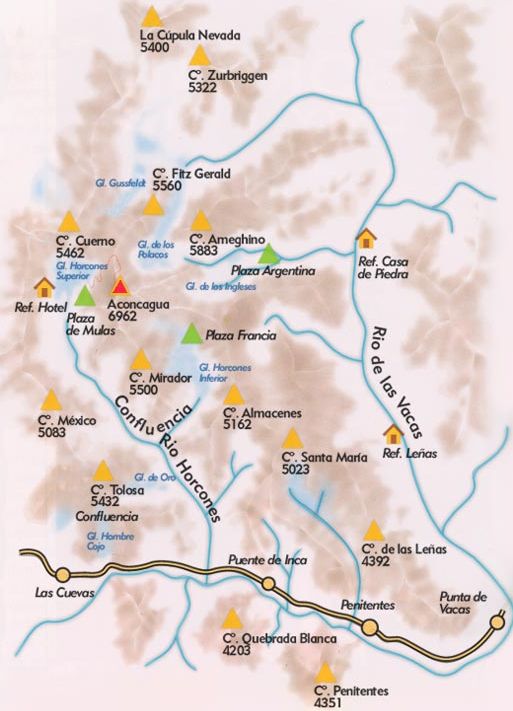 Mapa del Parque Aconcagua