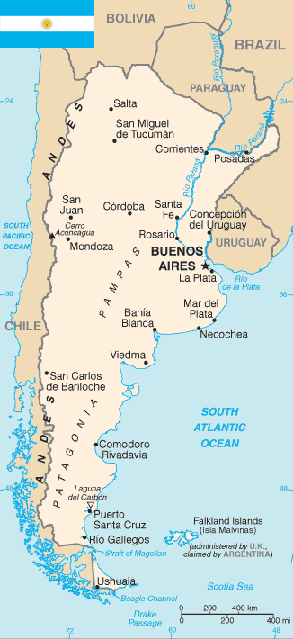 Mapa ubicación geográfica Cerro Aconcagua en Argentina