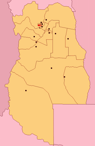 Mapa de la ubicación geográfica del departamento de Godoy Cruz en Mendoza 