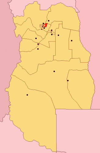 Mapa de la ubicación geográfica del departamento de Guaymallén en Mendoza 