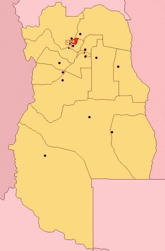 Mapa de la ubicación geográfica del departamento de Guaymallén en Mendoza