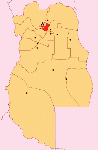 Mapa de la ubicación geográfica del departamento de Maipú en Mendoza 