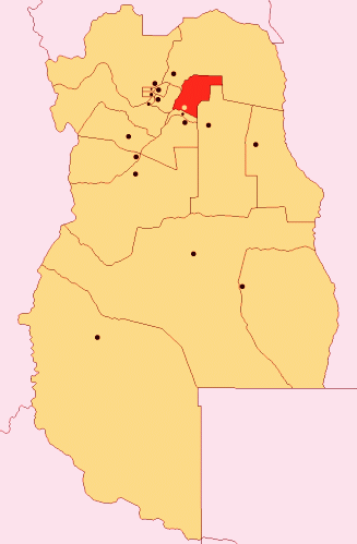 Mapa de la ubicación geográfica del departamento de San Martín en Mendoza 