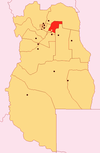 Mapa de la ubicación geográfica del departamento de San Martín en Mendoza