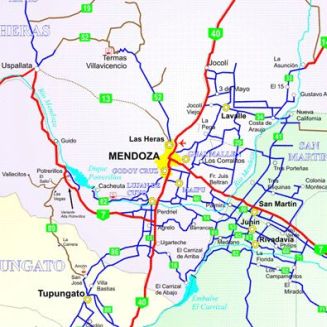 Mapa Gran Mendoza: godoy cruz guaymallen maipu lujan de cuyo y ciudad de mendoza y las heras