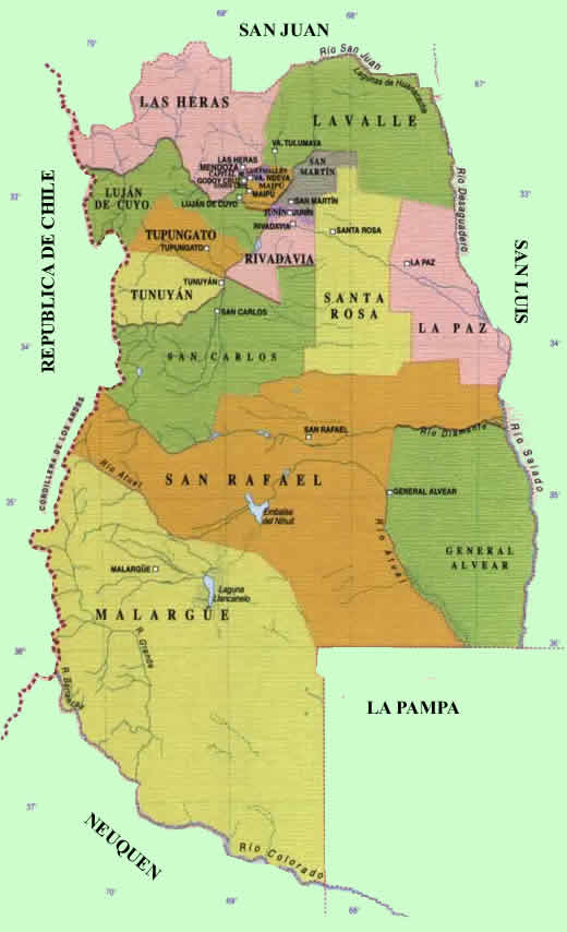 Mapa de la Provincia de Mendoza