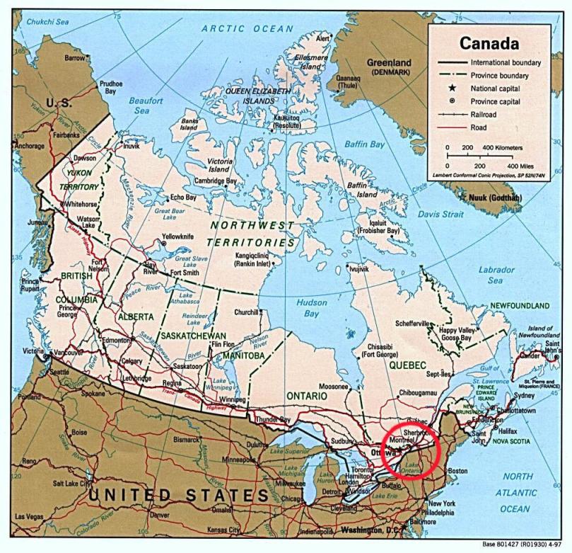 Mapa de Canada