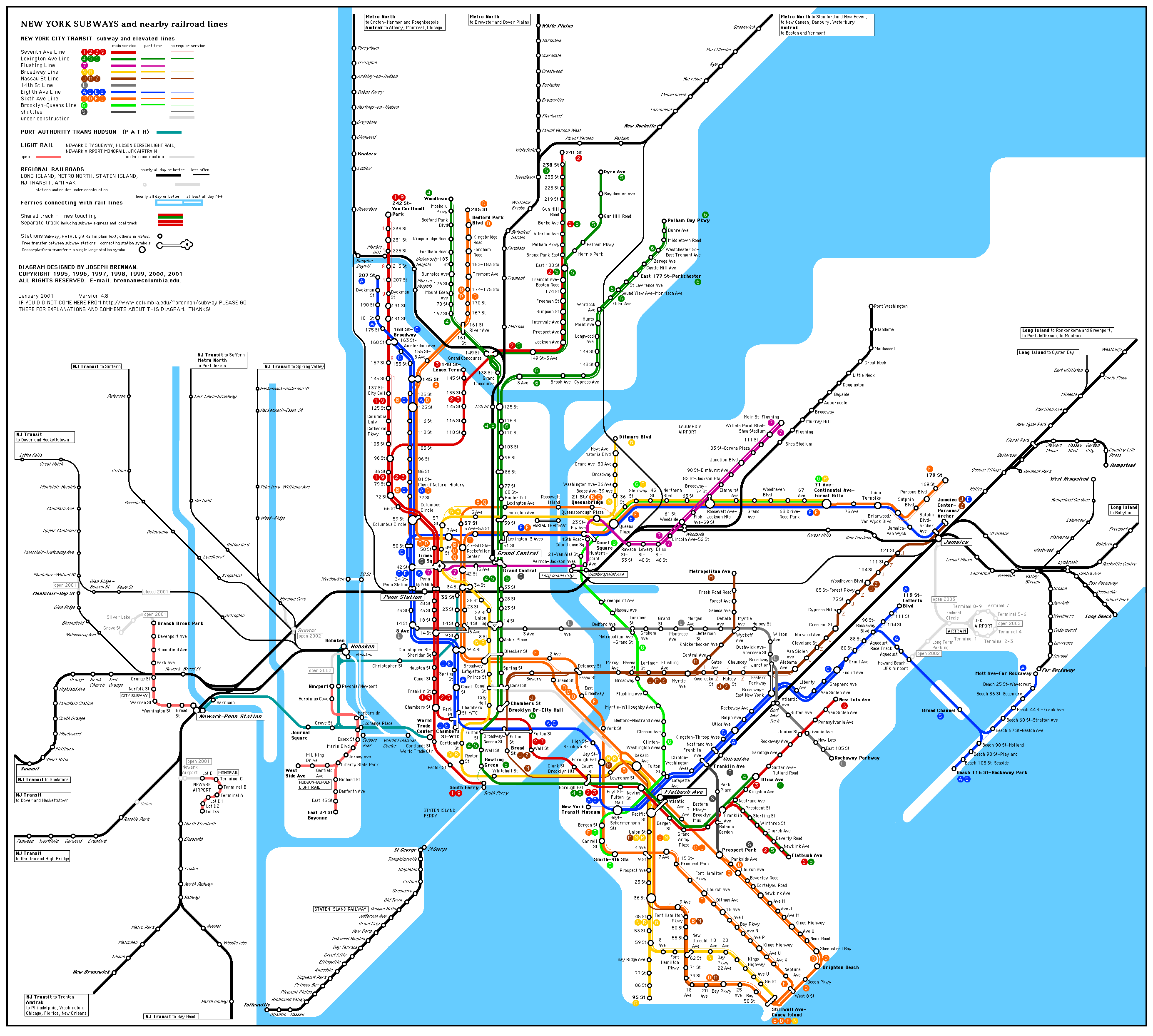 Mapa de las líneas del Metro de Nueva York