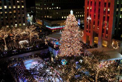 Imagen Panorámica del Arbol de Navidad de Rockefeller