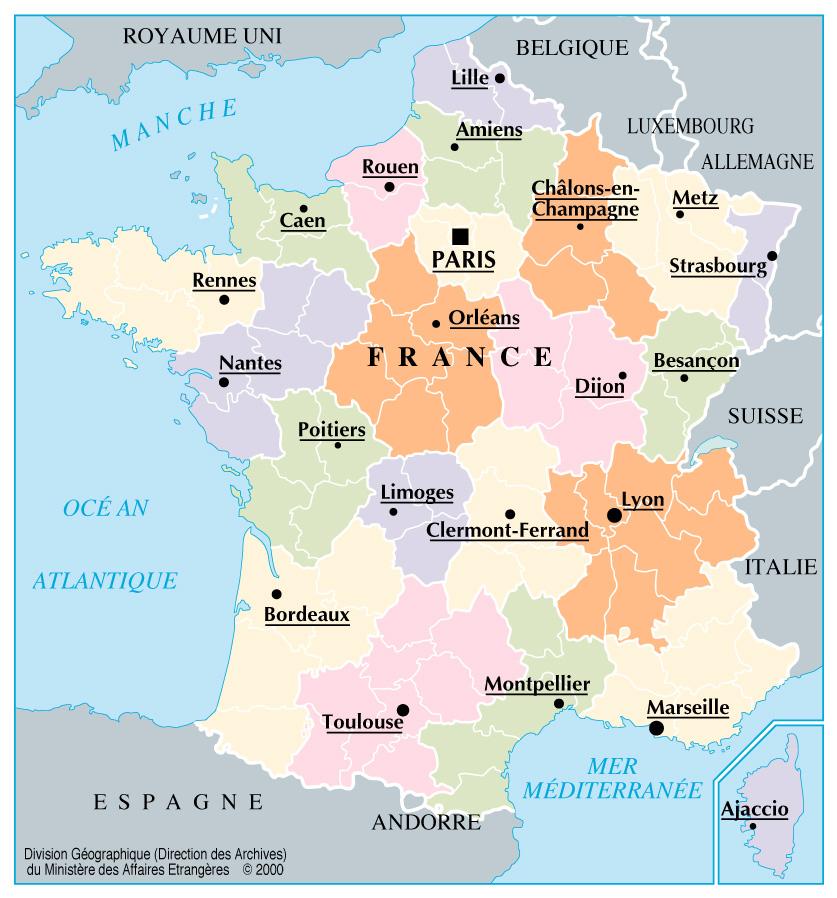Mapa Estados de Francia