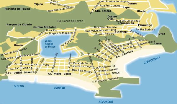 Mapa Plano Calles de Rio de Janeiro