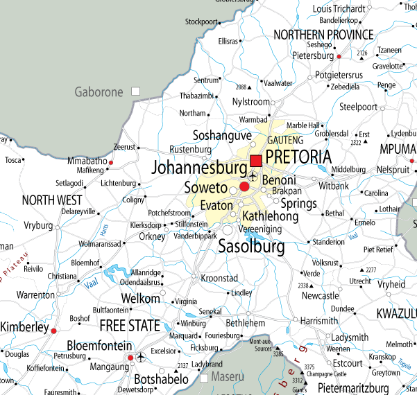 Mapa Provincia Gauteng