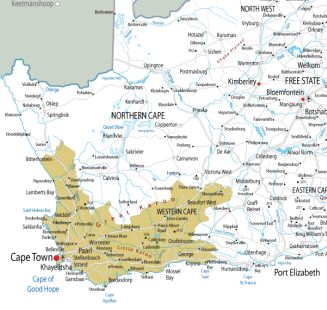 Mapa Cabo Occidental (Western Cape)