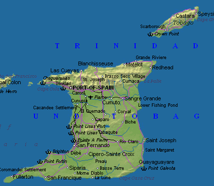 Mapa Geografico Trinidad y Tobago