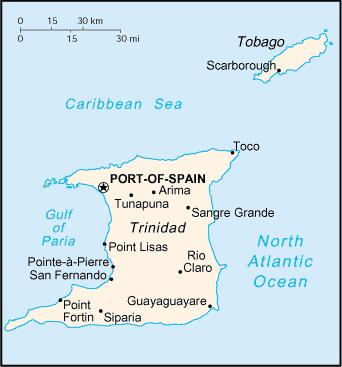 Mapa Trinidad y Tobago