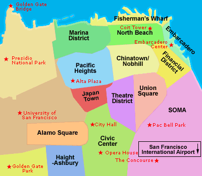 Mapa Barrios de San Francisco (California)