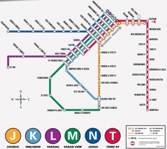 Mapa trenes de San Francisco - Transportes, metro, autobus MUNI