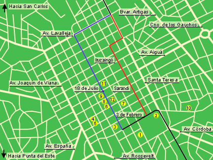 Mapa del Centro de Maldonado