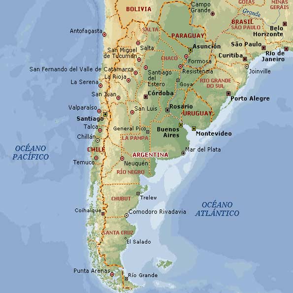 Mapa De Argentina Politico Fisico