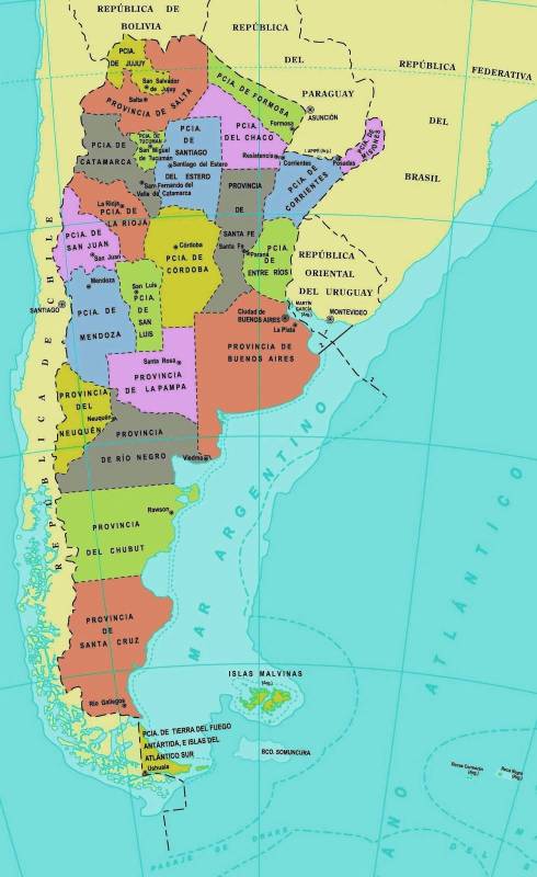 Resultado de imagen de mapa fisico argentina