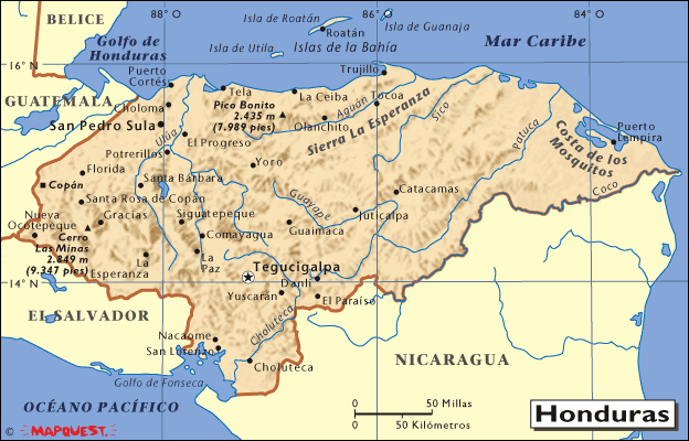 Mapa de Honduras