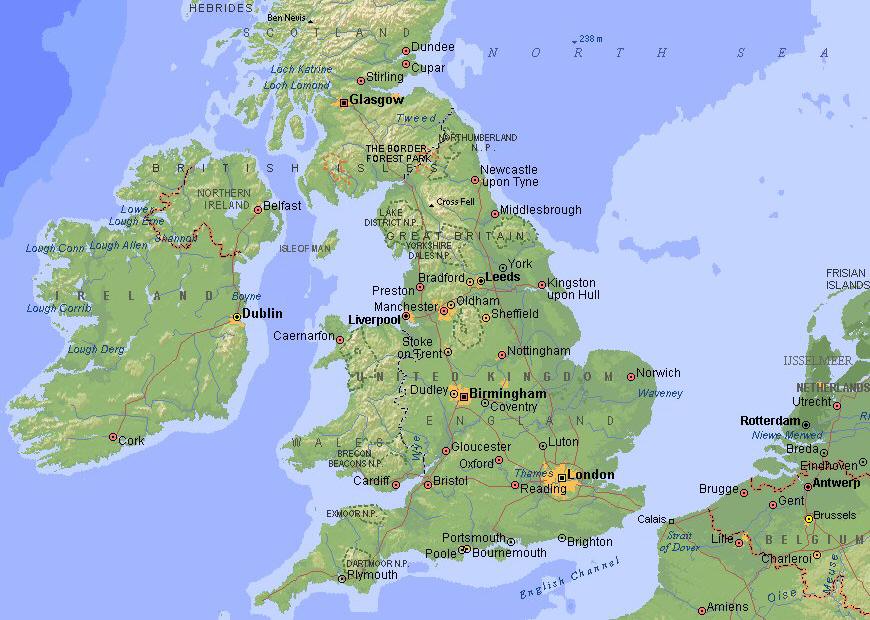 Mapa Político de Inglaterra