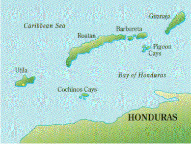 Mapa de Islas de Honduras