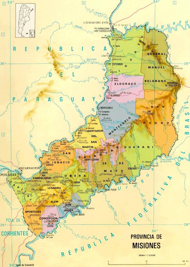 Mapa de la Provincia de Misiones