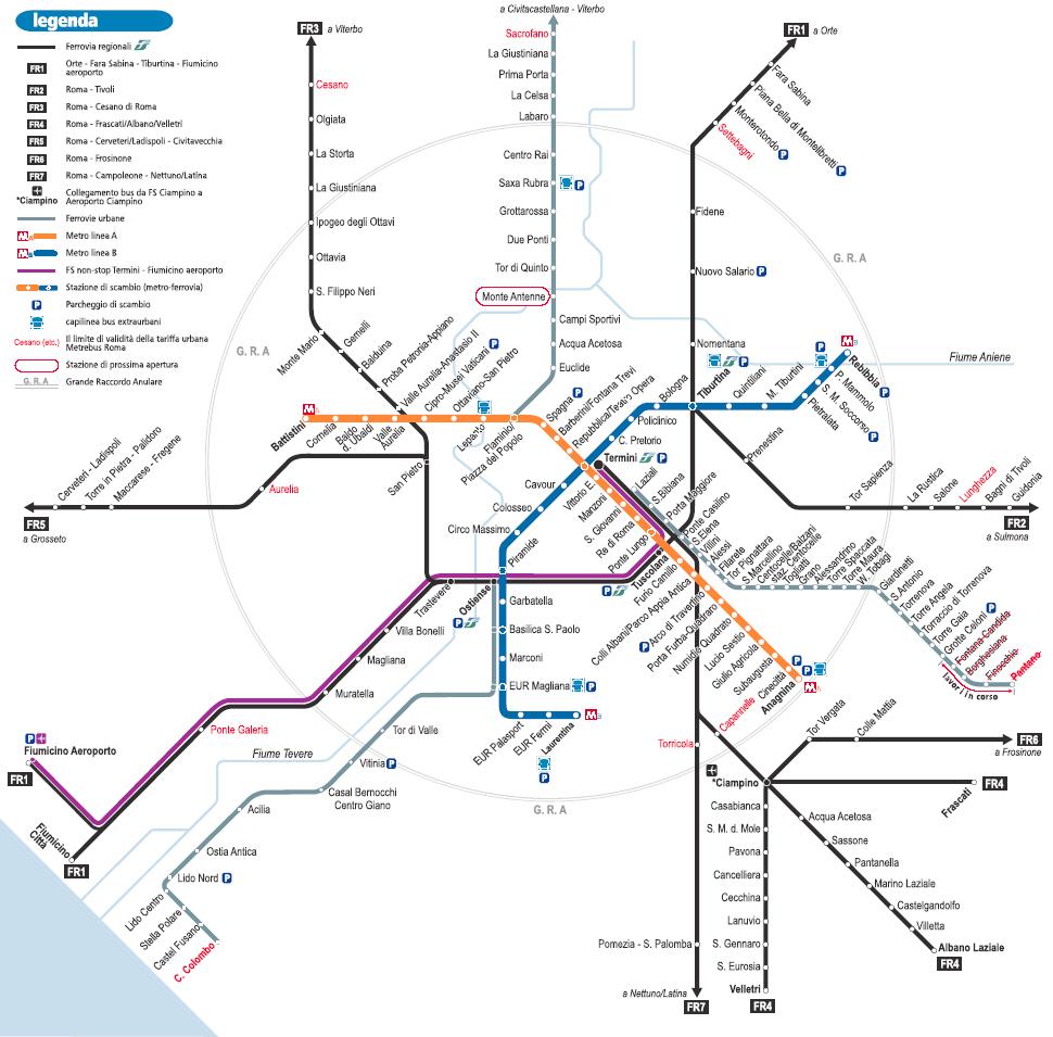 Mapa Metro de Roma