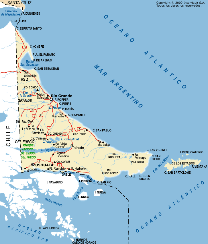 Mapa de Ushuaia