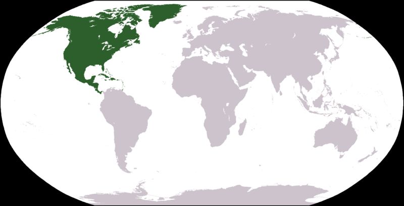Ubicación de Norteamérica en el Mapa del Mundo