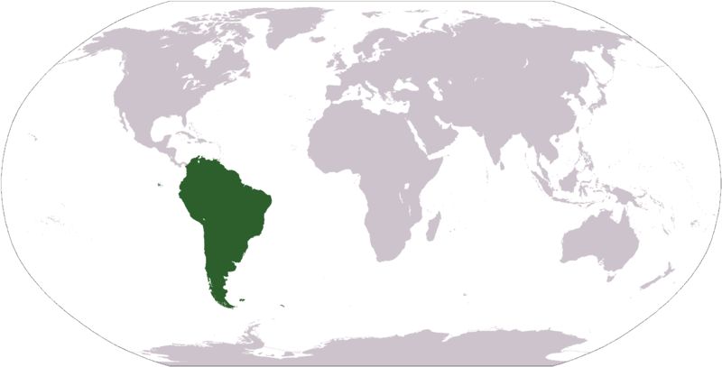 Ubicación de América del Sur en el Mundo