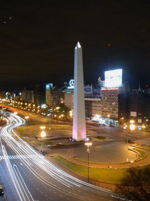 Obelisco de Noche y la Avenida 9 de Julio