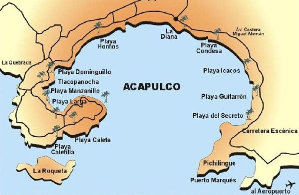 Mapa Bahía de Acapulco