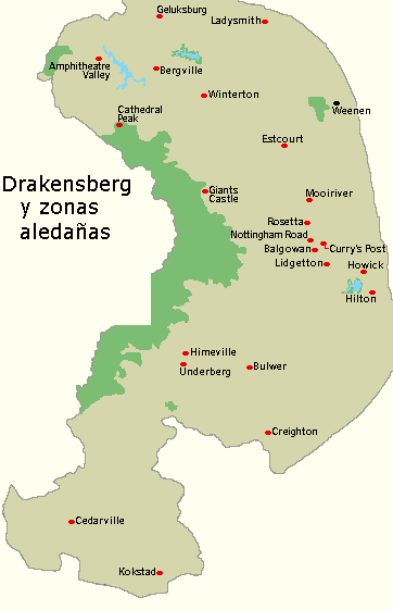 Mapa de Drakensberg