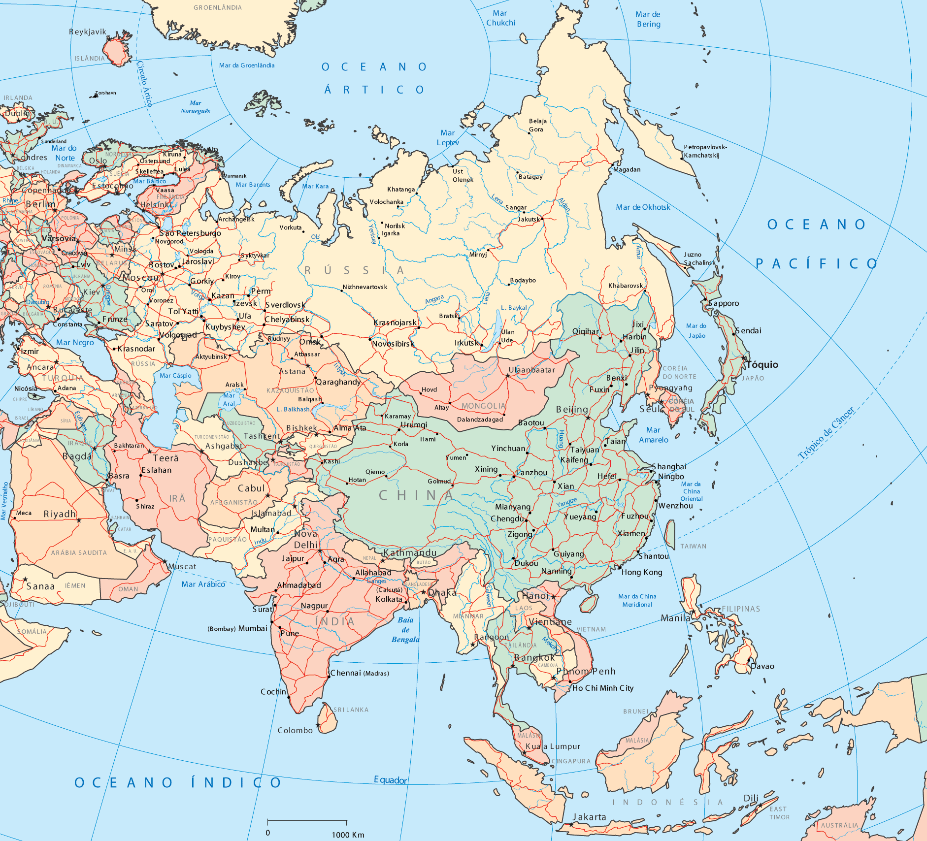 Mapa Mundial Asia