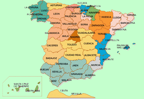Mapas de España - Europa - Geografia hidrografia y relieve español